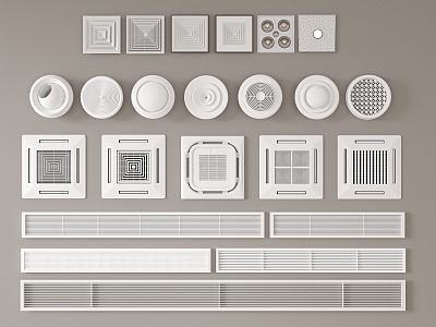 Modern air outlet air conditioning outlet central air conditioning outlet 3d model