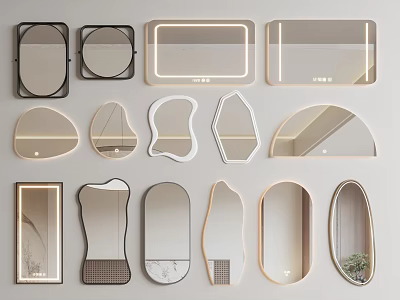 Modern Mirror Full-body Mirror Makeup Mirror Bathroom Mirror Decorative Mirror 3d model