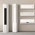 Modern White Air Conditioners and Fans with Tower and Wall Mounted Designs for Home Cooling