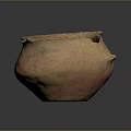 Ancient Handcrafted Clay Pottery Sculpture With Broken Rim And Textured Surface