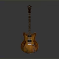 Vintage Orange Brown Acoustic Guitar As Living Room Decor Accessory