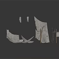 Abstract Metal Sculptural Components For Modern Art Installation With Curved And Angular Shapes