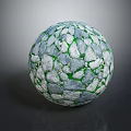 Gray Green Spherical Decorative Ornament with Stone Like Patchwork Pattern for Home Decor 3d model