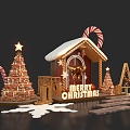 Christmas now beautiful Chen Christmas cottage Christmas house 3d model