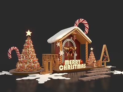 Christmas now beautiful Chen Christmas cottage Christmas house 3d model