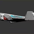 Futuristic Metallic Spaceship Design With Sleek Wings Glowing Lights And Advanced Structure