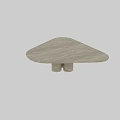 Modern Marble Dining Table With Triangular Top And Cylindrical Base Design Elements 3d model