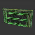 Vintage Industrial Metal Gate Structure With Grid Panels And Decorative Frames