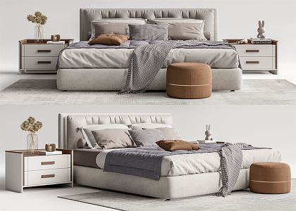 Modern Natuzzi double bed 3d model