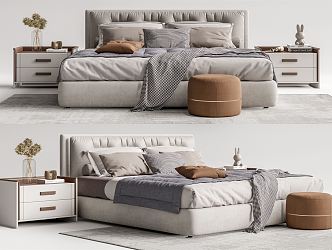 Modern Natuzzi double bed 3d model