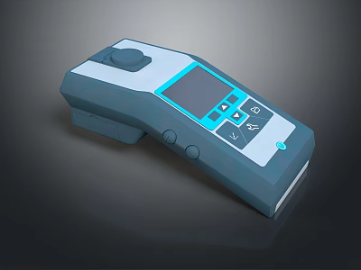 Portable Handheld Digital Device with LCD Screen and Control Buttons for Detection Use 3d model