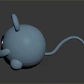 Cute Blue Mouse Game Movie Characters With Big Ears Pink Cheeks And White Whiskers