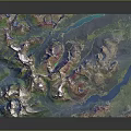 Colorful 3D Landscape Model With Mountains Rivers Green Areas And Detailed Landforms