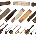 Diverse Musical Instruments And Art Supplies Showcasing Handmade Wooden Craft And Various Tool Types