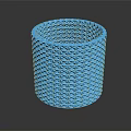 Blue Cylindrical Storage Container With Diamond Pattern Texture For Home Organizing