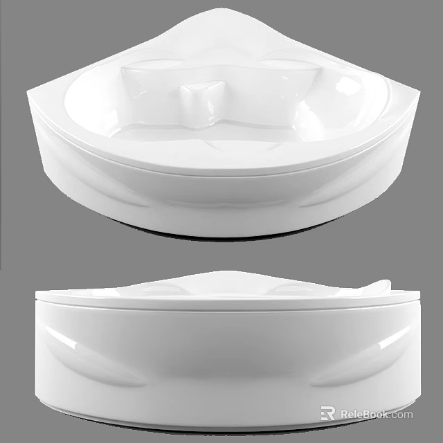 Modern White Freestanding Bathtub With Sleek Curved Design For Bathroom Interior 3d model 