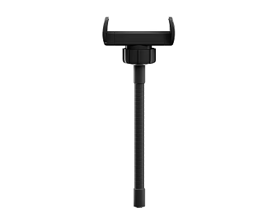 Black Adjustable Phone Holder With Clamp Design And Extendable Pole 3d model