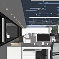 modern public office area open office area 3d model