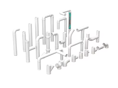 pipe parts modern pipe drain pipe sewer pipe parts pipe fittings 3d model