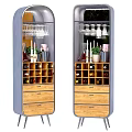 Modern Wine Cabinet With Glass Holders Drawers And Bottle Storage Compartments