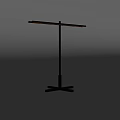 Modern Floor Lamp With Black Stand Cross Base And Long Strip Shade