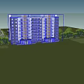 Modern Residential Building Simple Multi-storey Residence 3d model