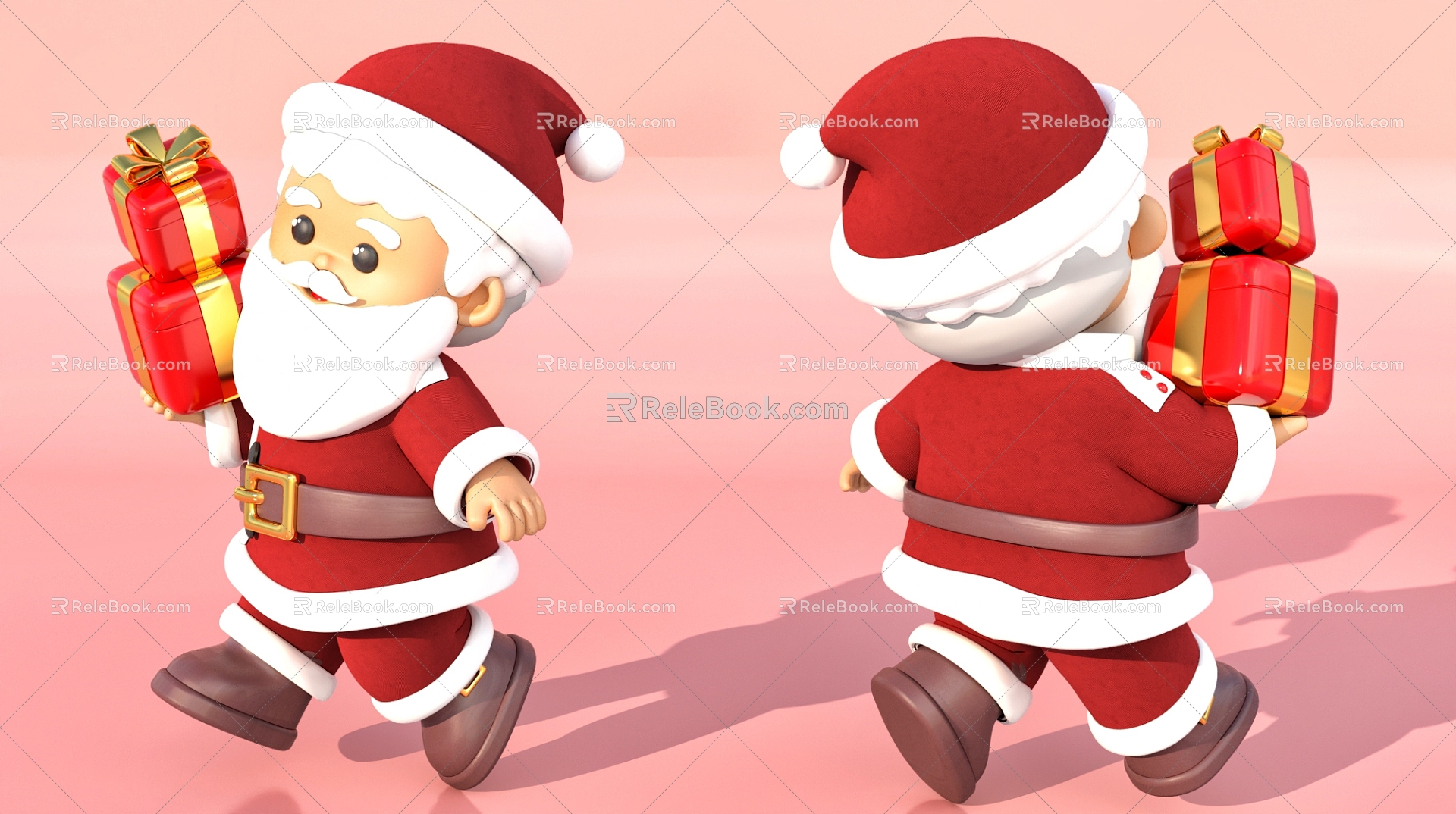 Christmas three-dimensional Santa gifts 3d model