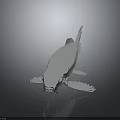 Silver Metallic Fish with Scaly Texture on Smooth Black Surface and Clear Reflection 3d model