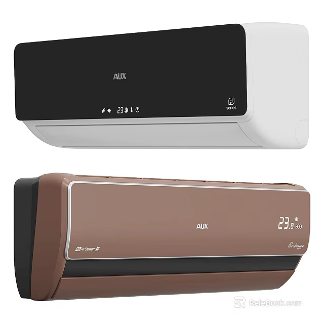 ALEX Wall Mounted Air Conditioners With Modern Design Different Colors And Temperature Display 23 Degrees 3d model 