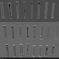 Various Styles Of Architectural Columns With Ornate Designs And Decorative Patterns