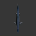 Blue Prehistoric Ichthyosaur Marine Creature Model With White Patches And Long Snout