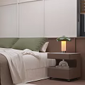 Elegant Minimalist Brown Wooden Nightstand With Two Tier Storage Space For Cozy Modern Bedroom Interior