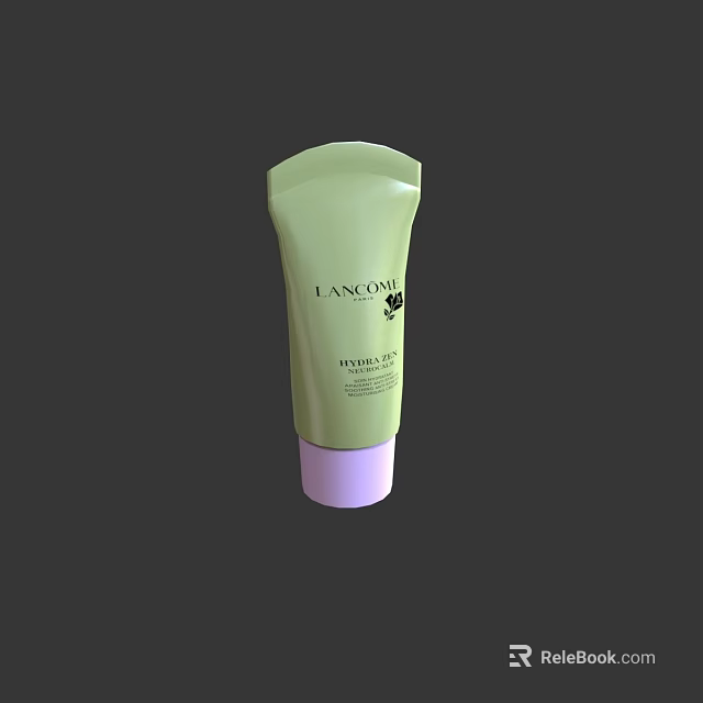 Elegant Lancôme TRESOR ROSE Cosmetic Product With Green Tube And Purple Base 3d model 
