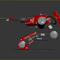 Turret Turntable Railgun Sci-fi Tower Defense Game Tower Defense Sci-fi Turret Game Turret Game Battery 3d model
