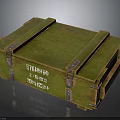 Vintage Green Wooden Weapon Storage Crate With Metal Clasps And Military Labels
