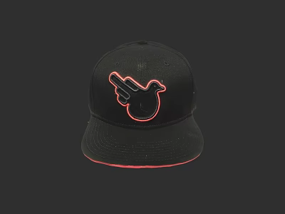 Black Baseball Cap With Pink Logo And Hand Gesture Design And Pink Trim 3d model