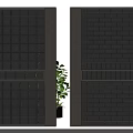 Modern Decorative Wall Designs With Glass Block Brick Patterns And Green Plants