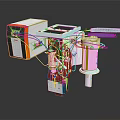 Industrial Mechanical Equipment Featuring White Body Orange Control Panel Connecting Pipes And Cylindrical Container