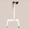 White Mobile Medical Stand With Wheels And Hanging Hook Component 3d model