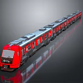 Modern Red CRRC Train with Streamlined Design Multiple Carriages and Reflective Surface