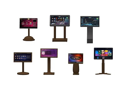 Commercial Equipment Interactive Digital Signage With Multiple Screens And Various Stands 3d model