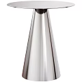 Two Silver Round Coffee Tables With Conical Bases And Sleek Metallic Tops 3d model