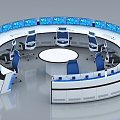 Modern monitoring room console 3d model