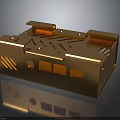 Shiny Golden Train Model Made Of Metal With Structured Body And Windows
