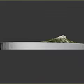 Oval Framed Green Mountain Landscape Featuring Natural Terrain And Lush Vegetation