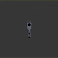 Ornate Revolver With Metallic Finish Shiny Surface And Red Accent Design