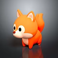 Cute Orange Cartoon Fox Character With Big Eyes And White Belly