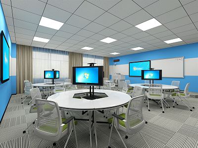 Modern Classroom Multimedia Classroom 3d model