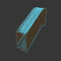 Inclined Brick Building Structure With Sloped Roof And Entrance Steps