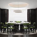 Restaurant Box Room Hotel Box Round Table Restaurant Round Table and Chair Combination Leather Single Chair 3d model